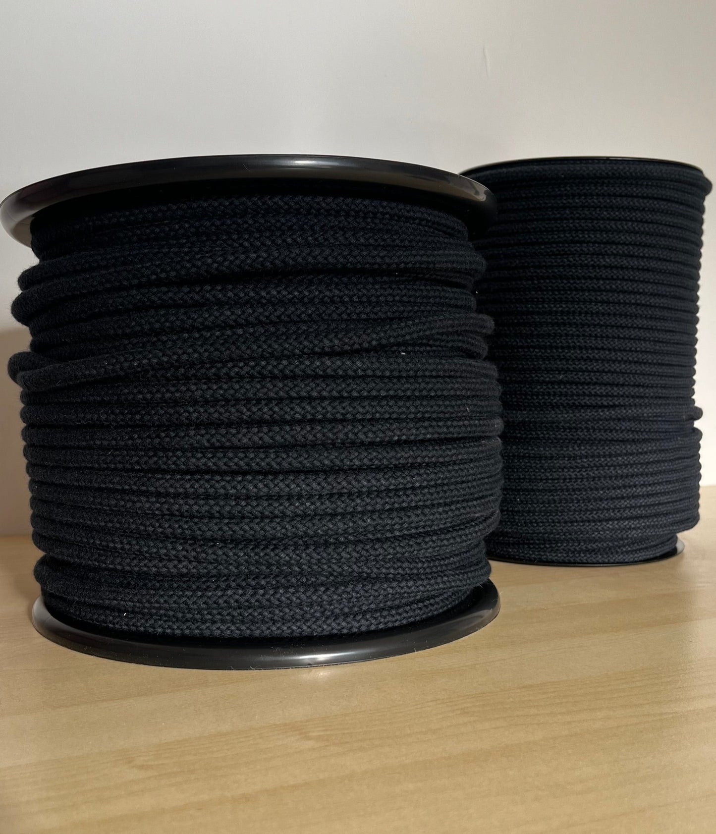 Cuerda de algodón negro para cestería nórdica 6mm y 8mm