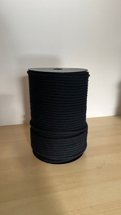 Cuerda algodón color negro 6mm 100 metros